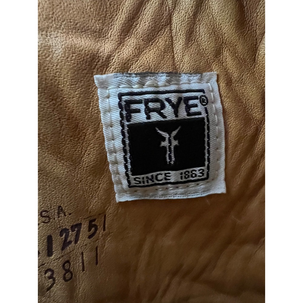 Frye 3811 Campus Boots Womens 9 B Cognac Ginger Leather Made in USA Western Tall - Picture 4 of 13